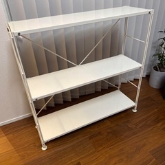 Muji 無印良品　3段スチールユニットシェルフ・メタルラック　奥行き25cmの画像