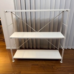 Muji 無印良品　3段スチールユニットシェルフ・メタルラック　奥行き25cmの画像