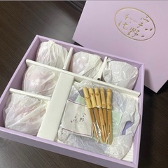 宇野千代/花みやび/冷茶グラスセット/竹フォーク付き/5客セットの画像