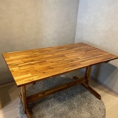 IKEA イケア 無印 シングルベットセット　ナッカンネース 　ダイニングテーブル　アカシア 無垢の画像