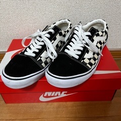 値下げ可 VANSオールドスクール チェッカーフラッグ 27cm...