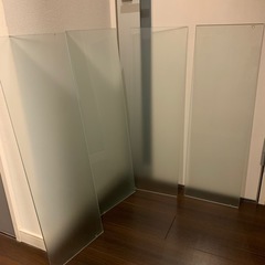 ★ガラス板　4枚セット 薄グリーン　すりガラス　DIY★の画像
