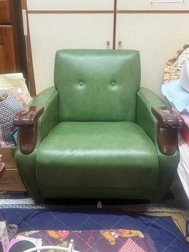 ヴィンテージレザー　革　1P 高級ソファー　②