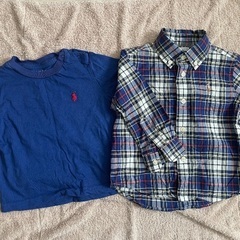 【美品】ラルフローレン ロンT+ボタンシャツ 80