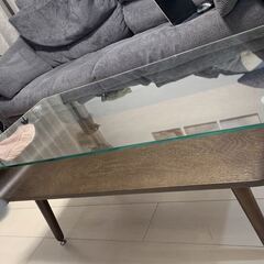良品 ニトリ ガラステーブル ローテーブル