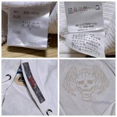 BIKE 半袖白ジャケット M USA ヴィンテージ フード ジップアップの画像
