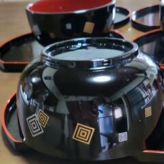 お盆つきお椀 5個セットの画像