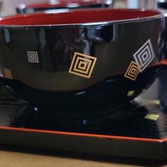 お盆つきお椀 5個セットの画像