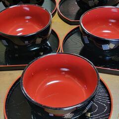 お盆つきお椀 5個セットの画像