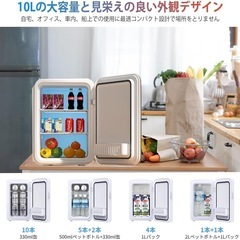 【新品未使用】冷蔵庫 小型 2℃～60℃ ミニ冷蔵庫 10Lの画像