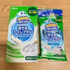 流せるトイレブラシ　フローラルソープ　本体+付け替えブラシ16個