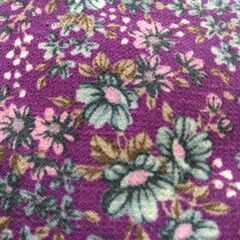ポーチ　布製　紫×花の画像