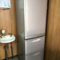 【直接引取】2007年製 三菱ノンフロン冷凍冷蔵庫 MR-CU37M-C形 370L 3ドア 左開きタイプ