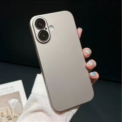 iPhone16PLUSケースカバー　グレイッシュゴールド