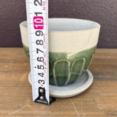 【未使用品】信楽焼 植木鉢 シノギポット 陶器 底穴ありの画像