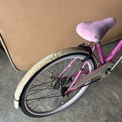 佐賀発　子供　自転車　24インチ　女の子　ラブ&ピース　ピンク色　バイク
の画像