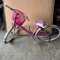 佐賀発　子供　自転車　24インチ　女の子　ラブ&ピース　ピンク色　バイク
の画像