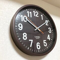 Landex 掛時計 YW9136DBR バーレルタイム 木目調ダークブラウンHIPS樹脂・硝子　　ステップ秒針アナログ掛け時計ランデックスの画像