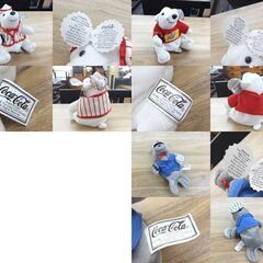 コカ・コーラ レトロ Bean Bag Plush ぬいぐるみ 3点 ミニベンチ ミニディレクターチェア 合計5点セット CocaCola 札幌市 屯田店の画像