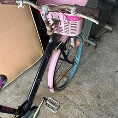 佐賀発　子供　自転車　24インチ　女の子　ディアモンド　ブラック　ピンク色　バイク
の画像