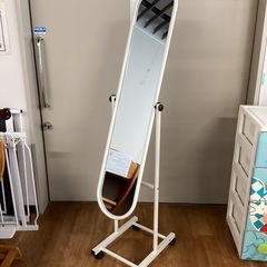 スタンドミラー(白)【町田市再生家具】0606