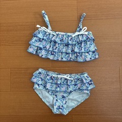 petit main　花柄フリルセパレート水着 100cm