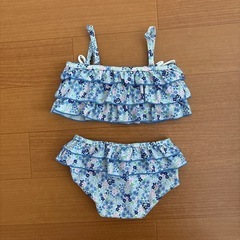 petit main　花柄フリルセパレート水着 100cmの画像