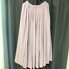 美品✨ シフォンプリーツロングスカート パープル Sサイズの画像
