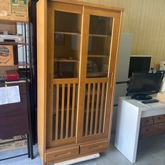 0円 棚 本棚 食器棚 木目
