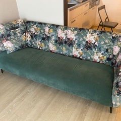 3P花柄布張りソファ