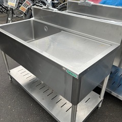 ステンレス　1槽シンク　水切り付き　奥行き60センチ