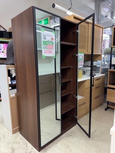完売致しました?6月6/7/8日開催！初夏のビッグワンSALE?【鏡付きクローセット】 12700円 18-1　 
