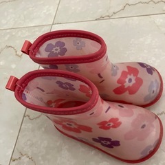 長靴　15センチ　花柄ピンクの画像