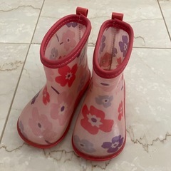長靴　15センチ　花柄ピンク