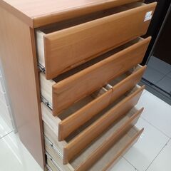 ★ジモティ割あり★ サンウッディ チェスト ライトブラウン H143×D45×W89.7 クリーニング済み HJ6756の画像