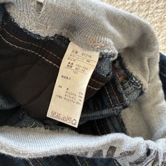 デニム　ハーフパンツ　裾チェック　160の画像