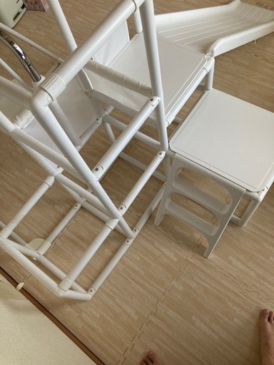 ネビオ 野中製作所 ジャングルジム ホワイト 滑り台・ブランコ付き