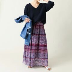 【 ジャーナルスタンダード 】　サラサ　インド製　プリント　ロン...