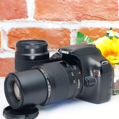 【全国送料無料】 Canon EOS Kiss X50✨ 望遠 ダブルレンズセット ズームセット✨ 届いたらすぐに使えます✨ キヤノン キャノンの画像