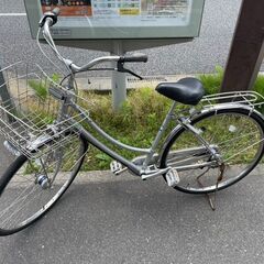 自転車　No.304　シルバー　ブリジストン　27インチ　内装3...