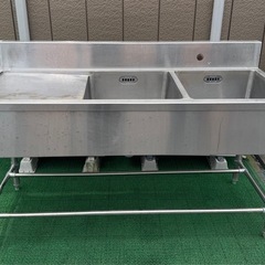 ﾏﾙｾﾞﾝ業務用2層シンク 厨房キッチン奥行約151cm 横幅約...