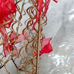 クリスマスツリー飾り　ワイヤー　針金細工×リボンの画像