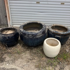 【中古品】火鉢　4種　サイズ色々　まとめてのお取引　メダカ鉢