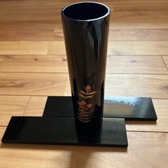 漆塗り　花器　花瓶