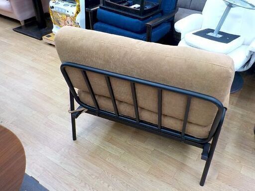 美品!! 1人掛けソファ ライトブラウン コンパクトソファ アイリスオオヤマ Simple Style 1.5人掛け 西岡店 