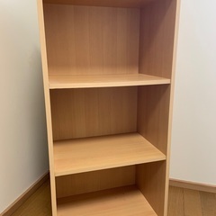 カラーボックス3段✕2個 ライトブラウン木目調