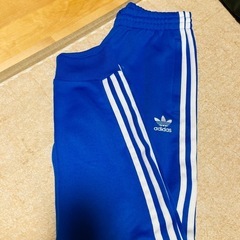 adidas 青 ジャージパンツ Mサイズ