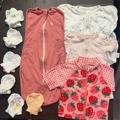 【ベビー用品】ベビー服　女の子　水着　スワドル　ミトン6セット　