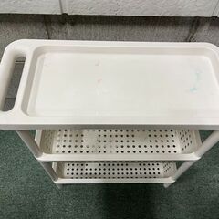 3段 キッチンラック 収納ラック ホワイト 幅48cm×奥行22cm×高さ54cm の画像