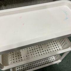 3段 キッチンラック 収納ラック ホワイト 幅48cm×奥行22cm×高さ54cm の画像